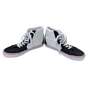 Vans Sk8-Hi Van Doren Black White Red Checkerboard High Top Shoes Men 9.5 Wom 11